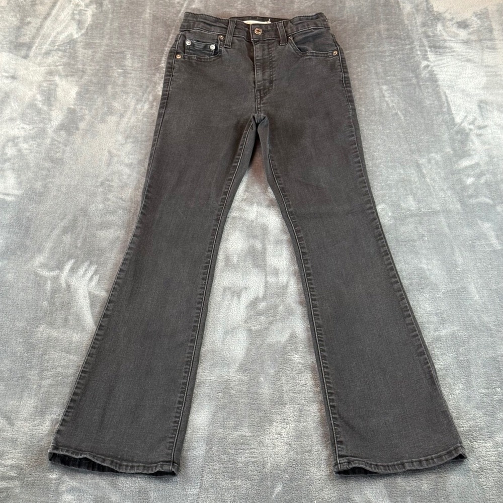 Levis 725 High Rise Bootcut Women's Jeans Black Faded‎ Stretch Size 26 Mid Rise